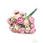 Hamvaslevelű dekor boglárka csokor - Rózsaszín