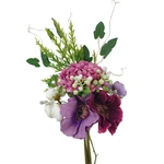 Vegyes virágú feles dekor köteg - Mályva-lila