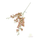 Kicsi virágú orchidea ág - Krém-bordó csíkos