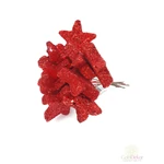 Glitteres csillag pikk*12 - Piros