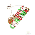 Karácsonyi fa felirat télapós Merry Christmas - Világos zöld
