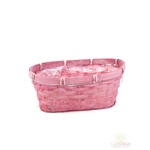 Színes bambusz kosár ovál 24 cm - Rózsaszín