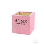 Home feliratos fa kaspó - Rózsaszín