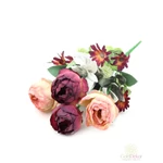 Vegyes színű paeonia csokor - Bordó-cirmos