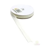 Csipkés szélű juta szalag - Tört fehér