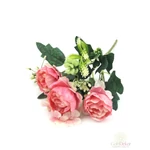 3 fejes fodros paeonia csokor - Fáradt rózsaszín