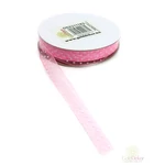 Pöttyös organza  szalag 1 cm - Rózsaszín