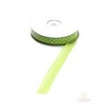 Pöttyös organza  szalag 1 cm - Zöld