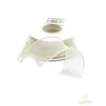 Szegett szélű hullámos organza szalag 4 cm - Tört fehér
