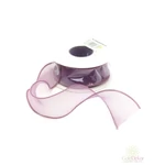 Szegett szélű hullámos organza szalag 4 cm - Mályva