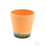 Festett aljú műanyag kaspó 11 cm - Terracotta