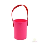 Bőrfüles virágtartó - Pink