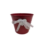 Fém szíves bádog vödör 13 cm - Piros