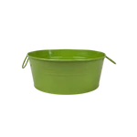 Fémfüles kerek bádog tál 20 cm - Zöld