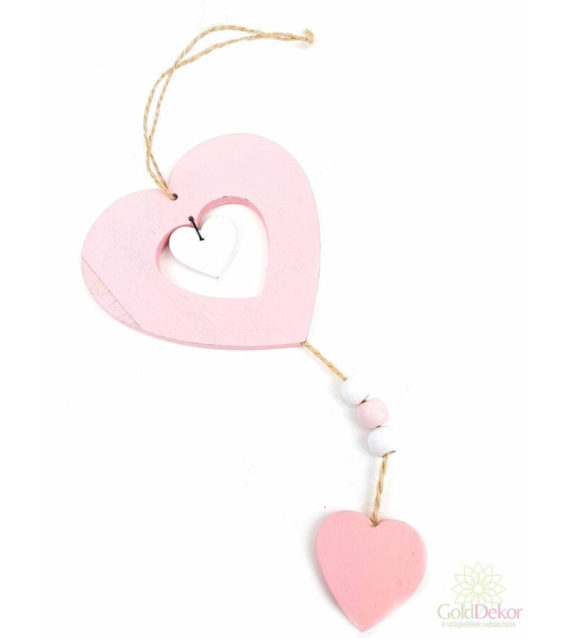 Fa szív függő - Rózsaszín