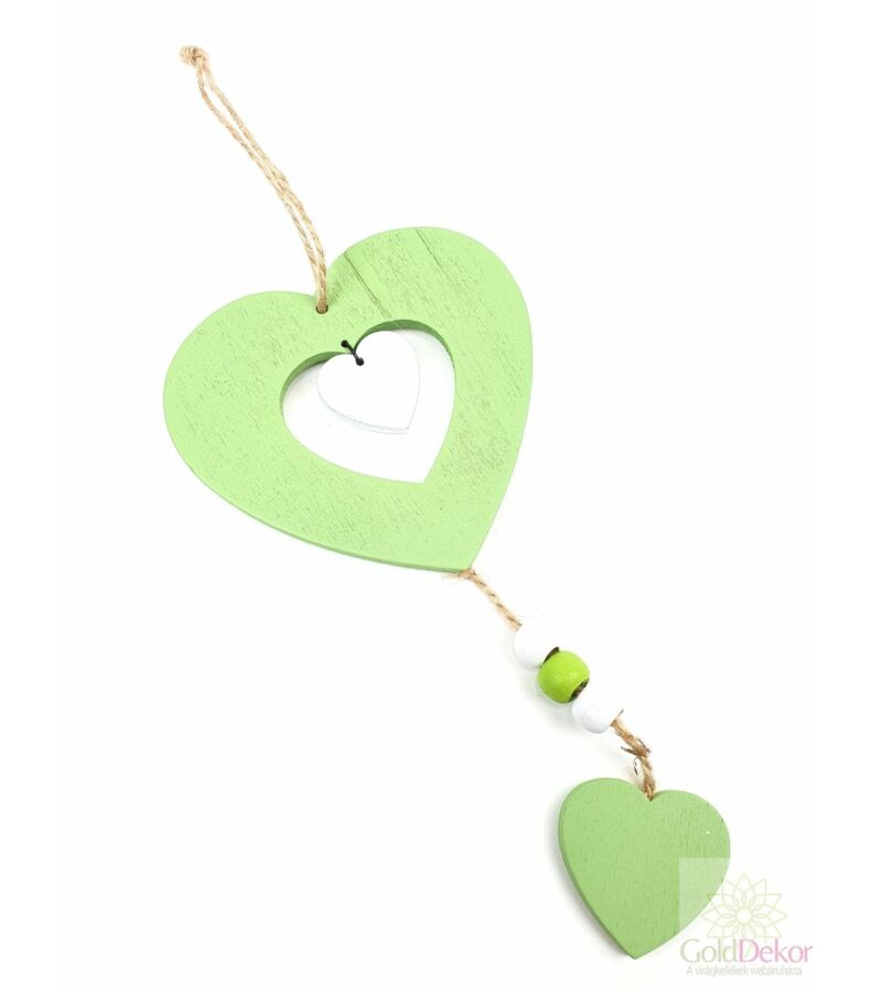 Fa szív függő - Zöld