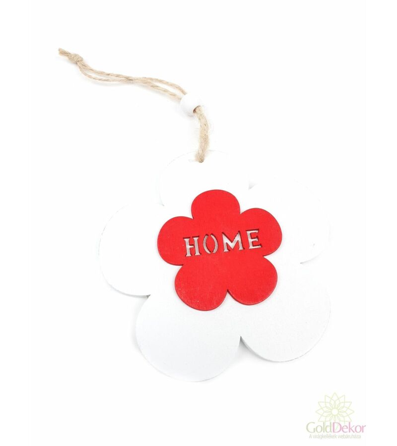 Akasztós fa virág "Home" - Fehér