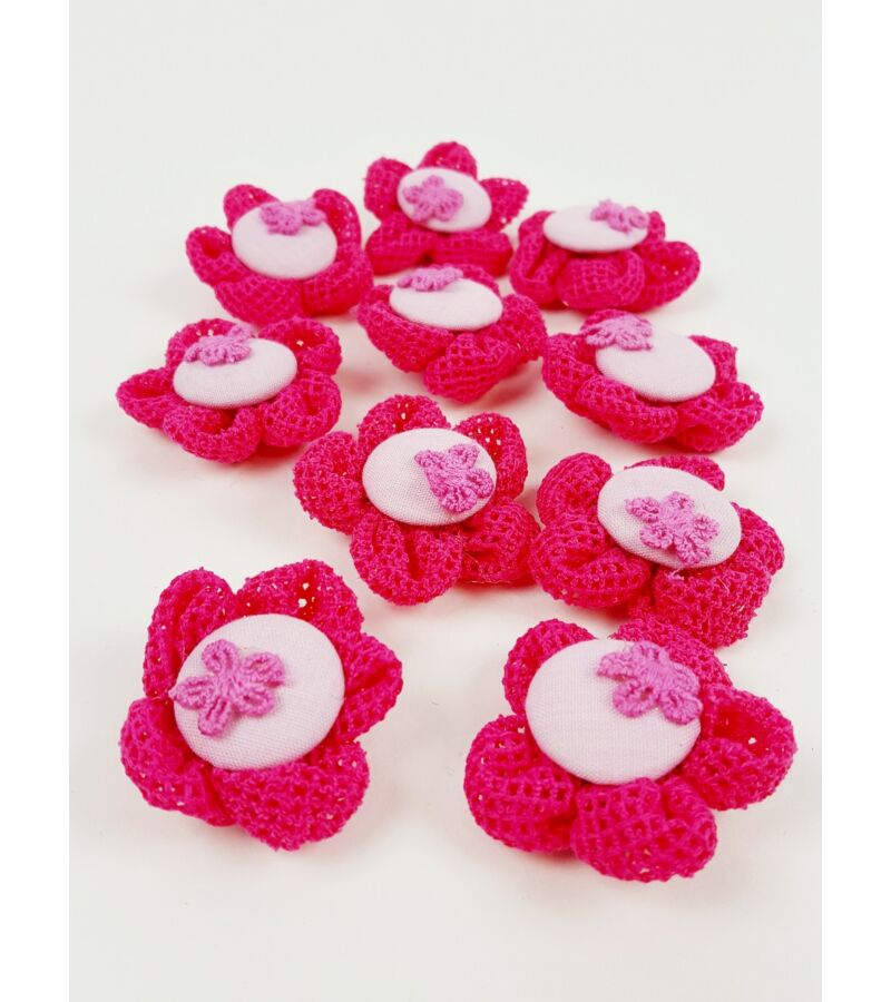 Textil virág kötött - Pink